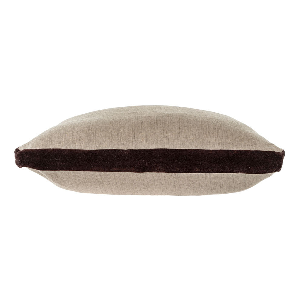 Velvet Trim Pillow Chocolate-20x20