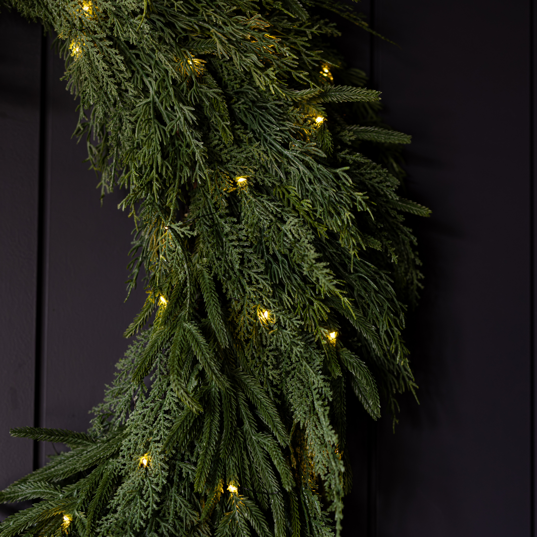 Norfolk & Cypress Mixed Real Touch Garland - 9 Ft