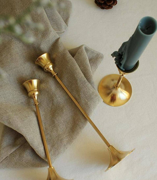 Trio Gold Candle Holder, Candlestick Holder | Set of 3
