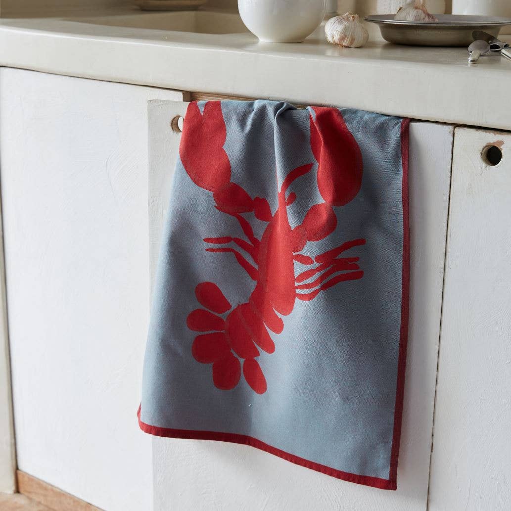 Tea towel Bonne pêche bleu