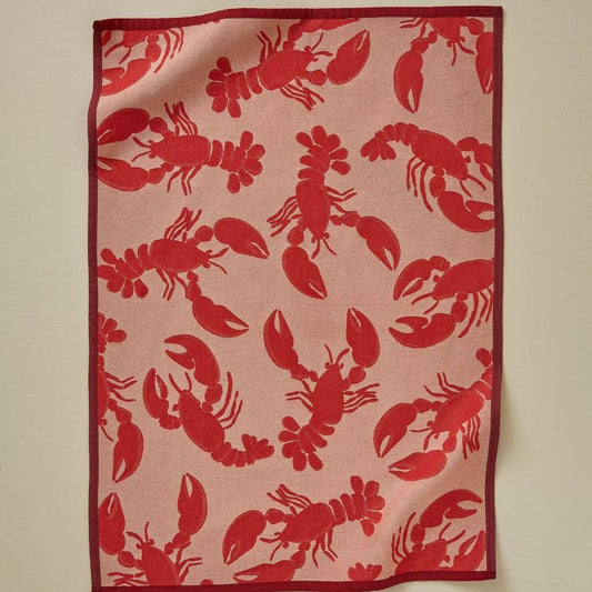 Tea towel Bonne pêche rouge