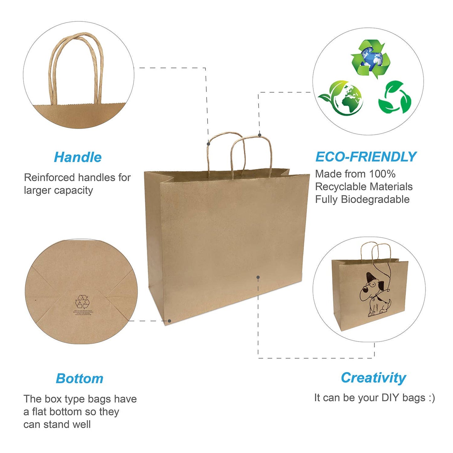 Vogue 16x6x12 inches Kraft Paper Bag Twisted Handles