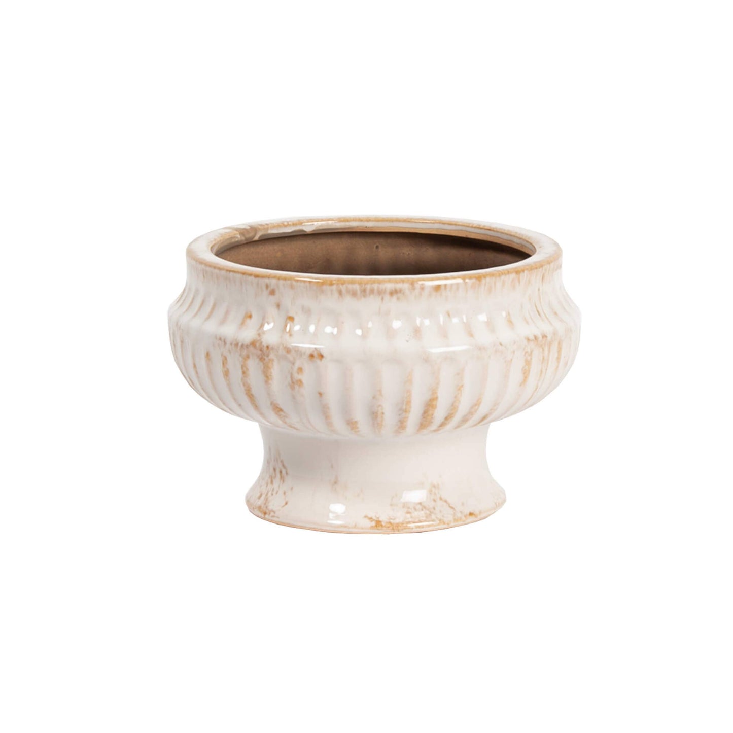 Large Antique Finish Ceramic Urn