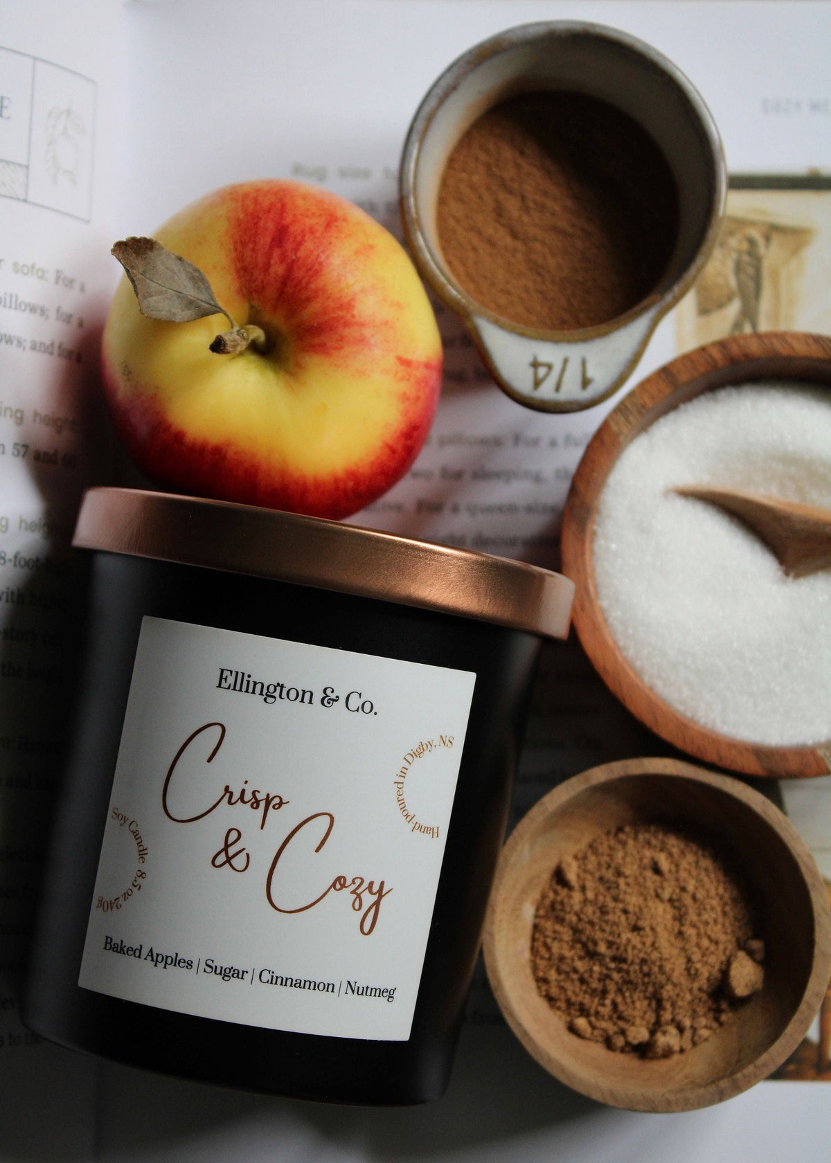 Crisp & Cozy Soy Candle | Warm Baked Apple & Cinnamon Fall Candle
