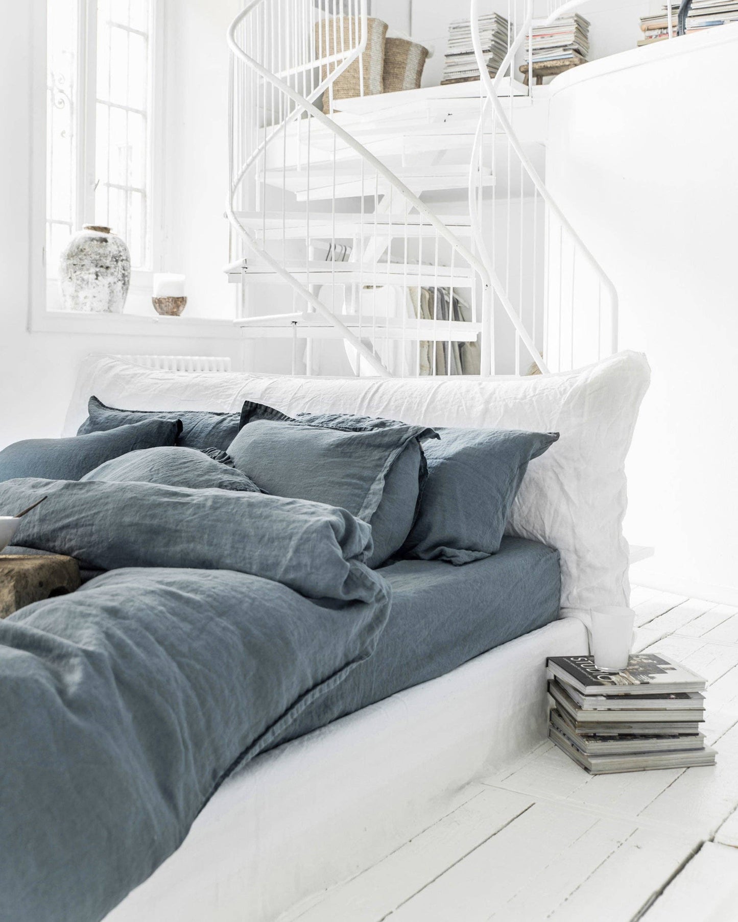 Grey blue duvet cover set (3 pcs)
