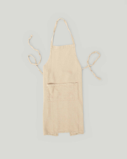 Classic french raw linen apron