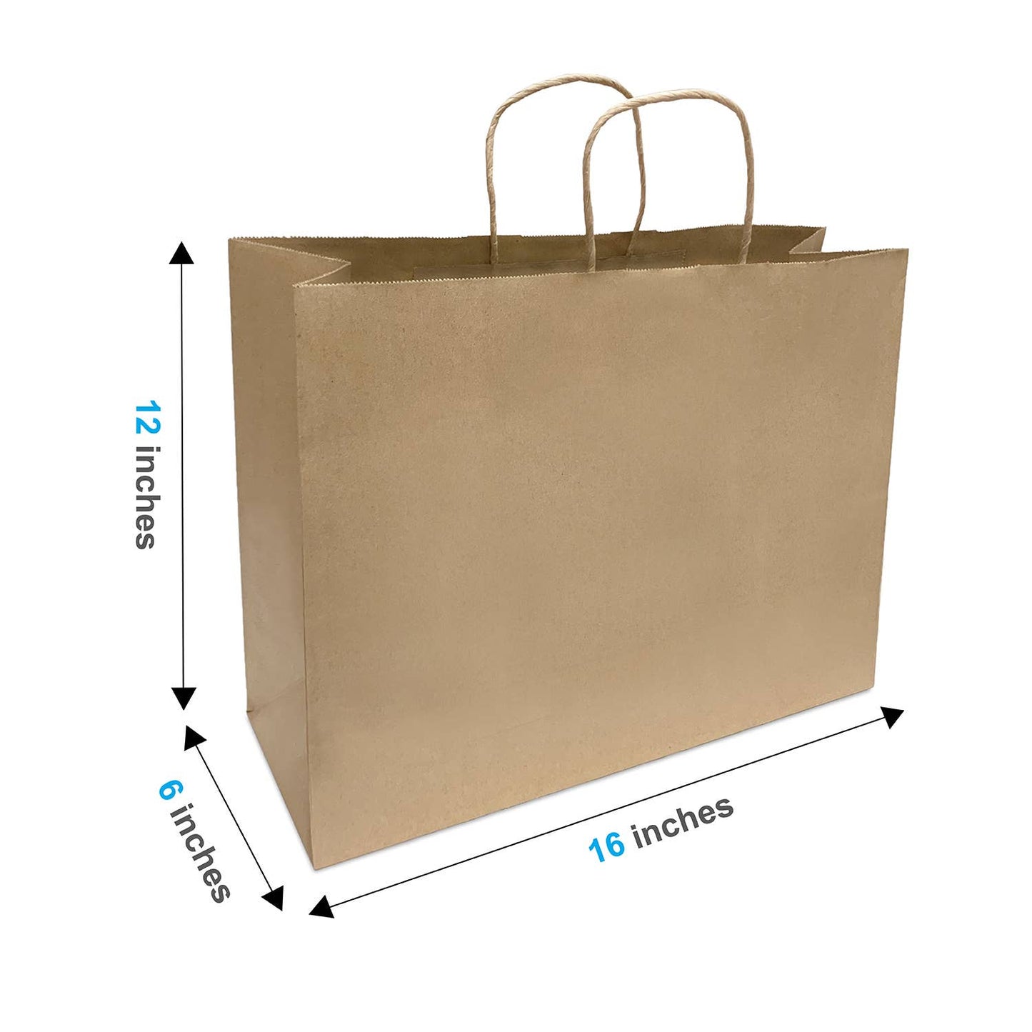 Vogue 16x6x12 inches Kraft Paper Bag Twisted Handles