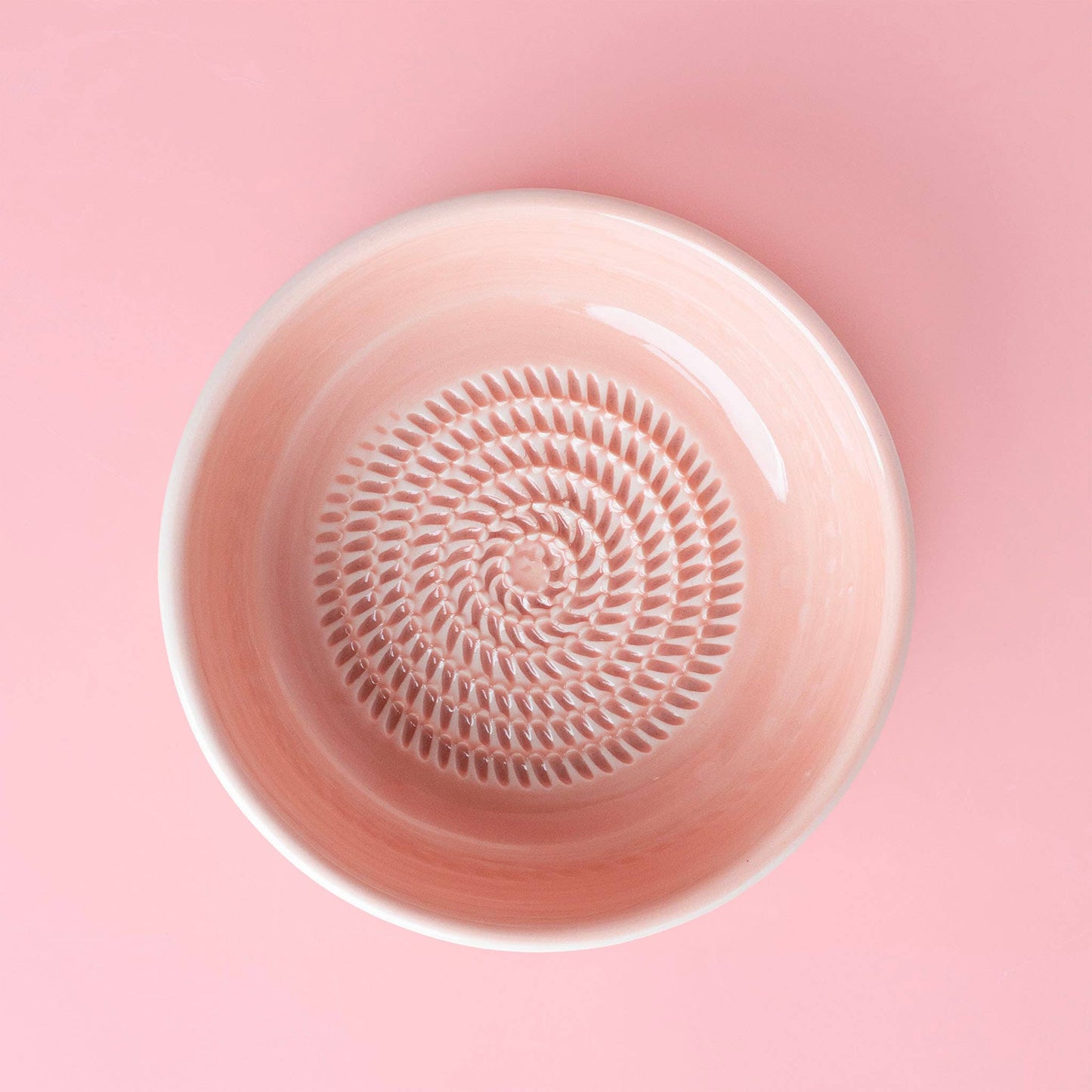 Vintage Pottery Grater Bowl – Pink and Yellow / VALENTINA