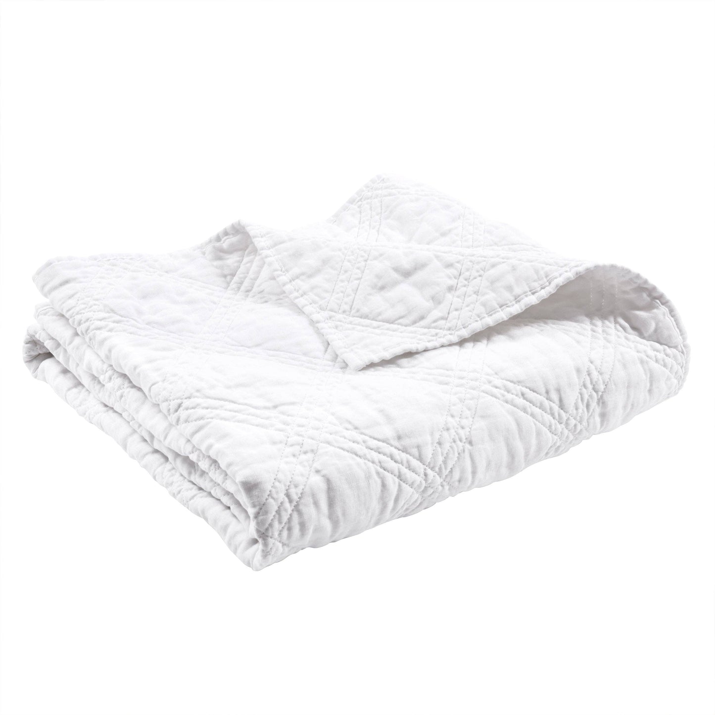 Washed Linen Quilted Throw