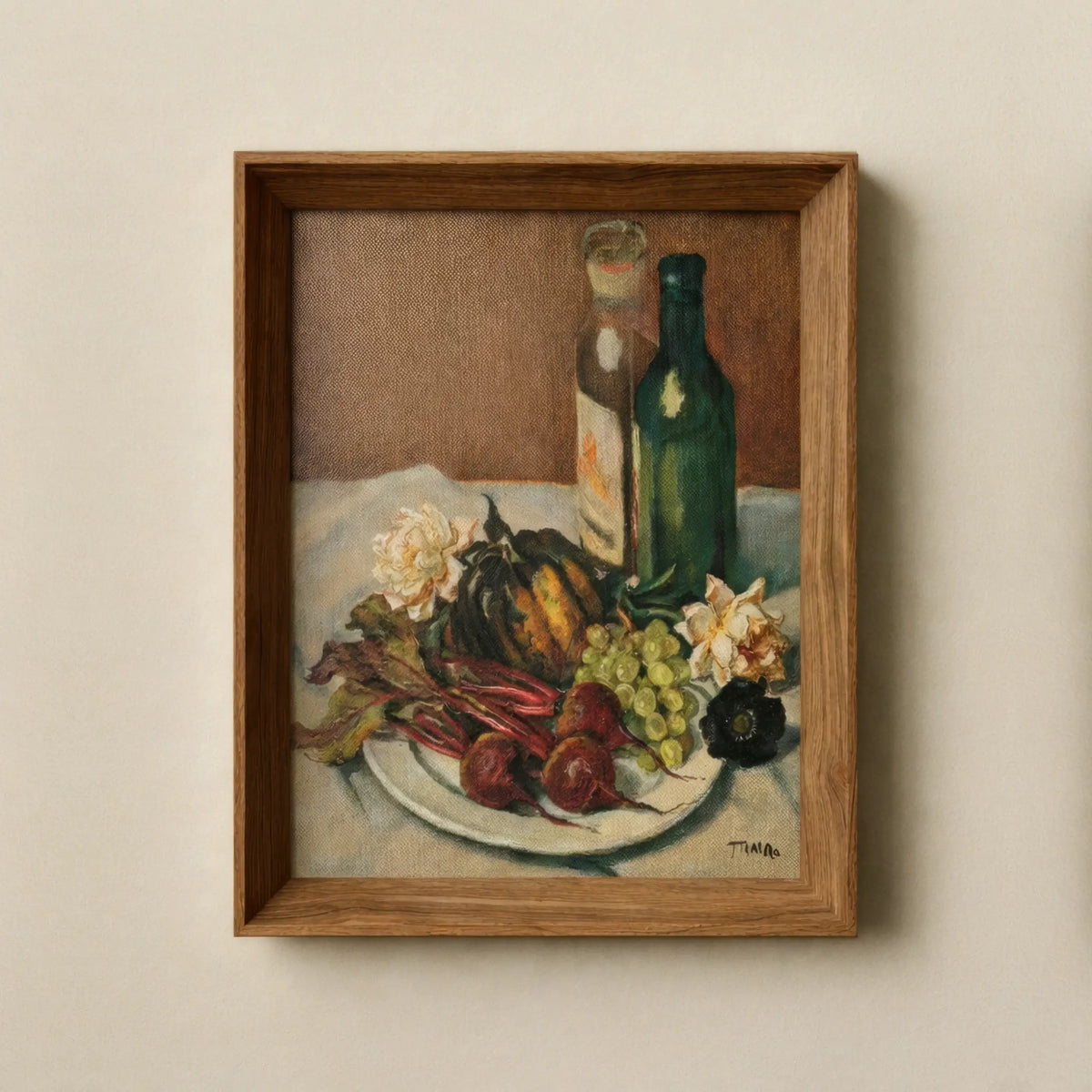 Still Life with Beets and Squash Framed Wall Art on Canvas
