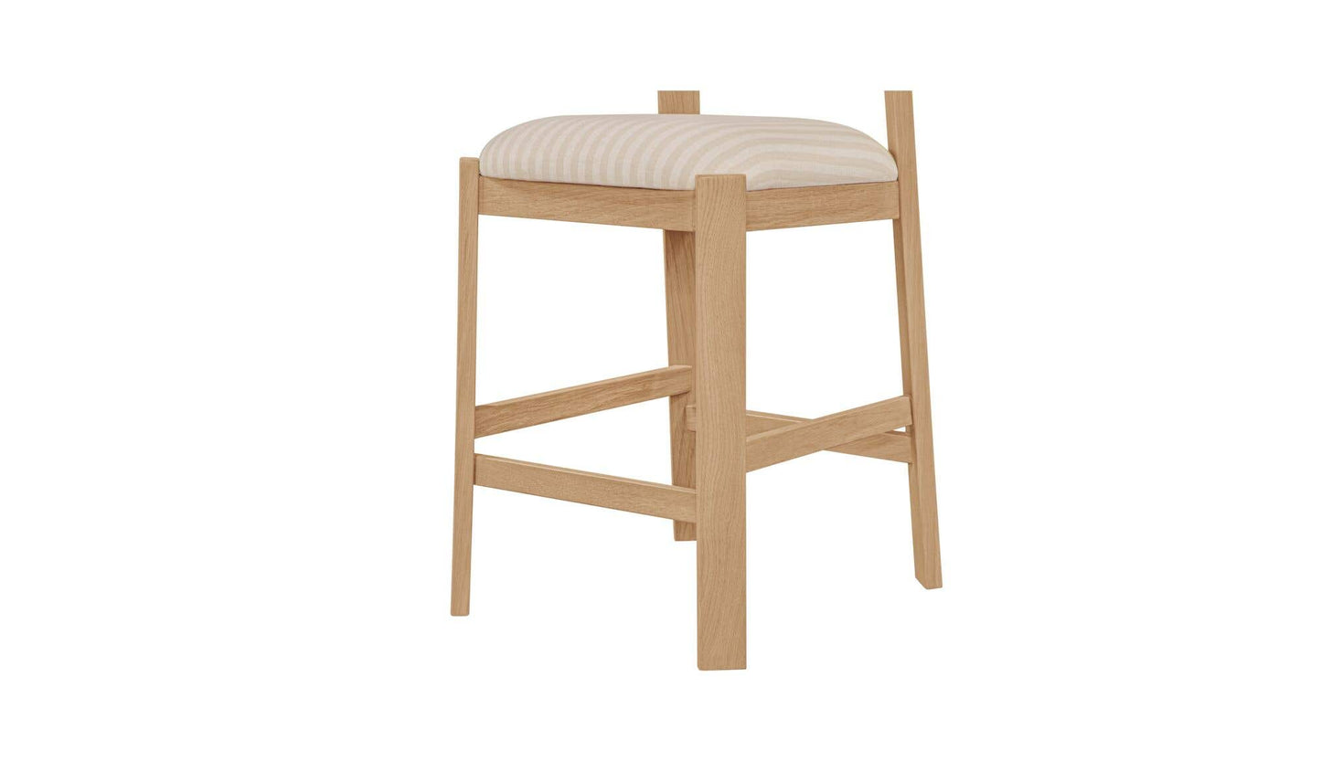 Oli Solid Oak Counter Stool Stripe