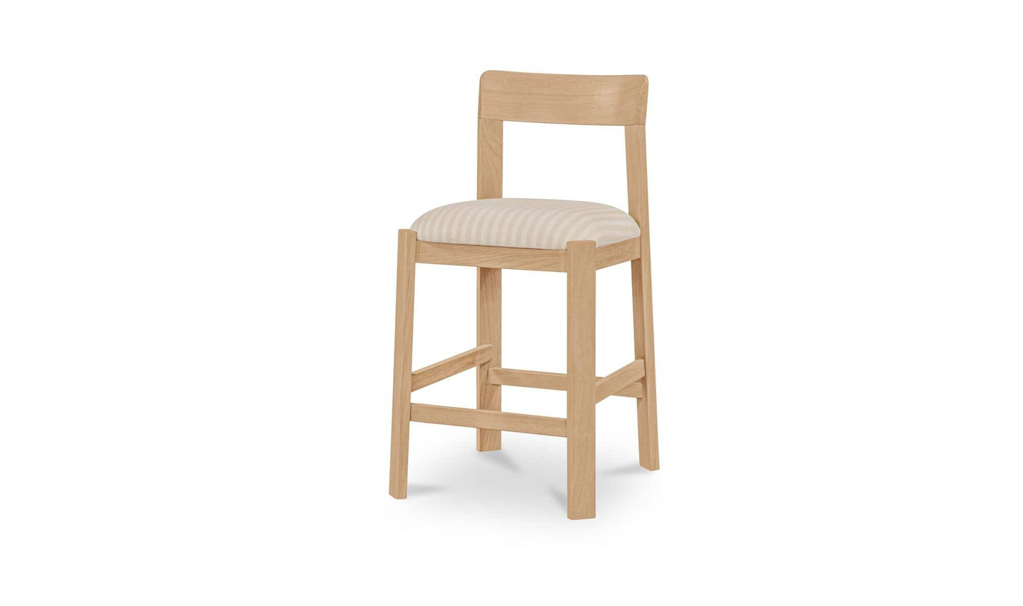 Oli Solid Oak Counter Stool Stripe