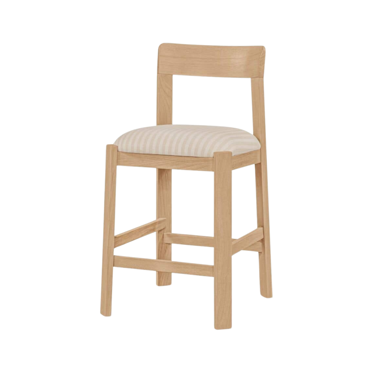 Oli Solid Oak Counter Stool Stripe