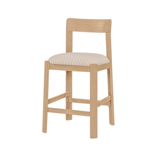 Oli Solid Oak Counter Stool Stripe