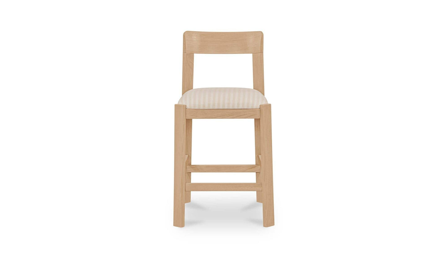 Oli Solid Oak Counter Stool Stripe