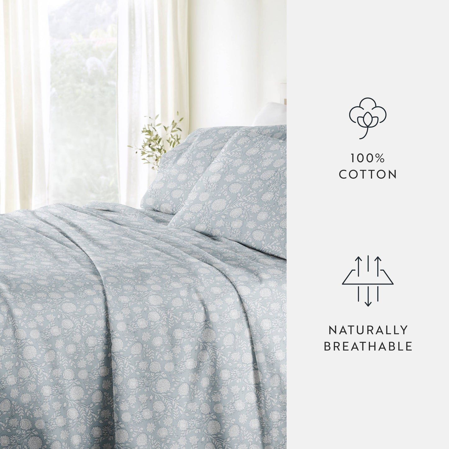 Bohemian Garden 300 Thread Count Cotton Patterned Sheet Set