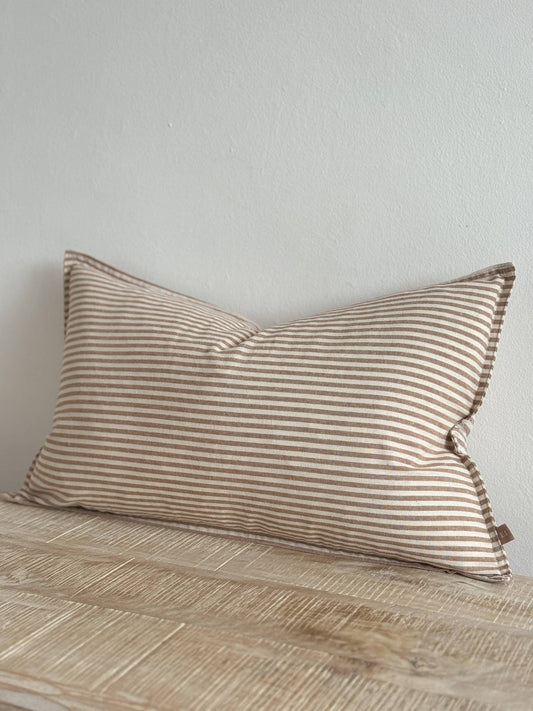 Darcy Cotton Cushion Cover 50x30 – Brown Stripe🇬🇧