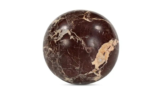 Odessa Sphere Tabletop Accent Red Levanto Marble