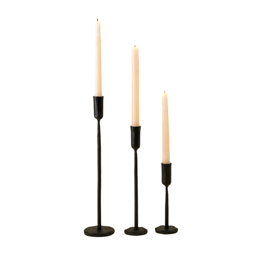 Luna Forged Candlestick, Black