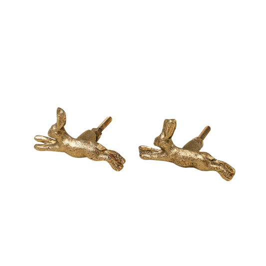 Jumping Bunny Iron Knobs S/2