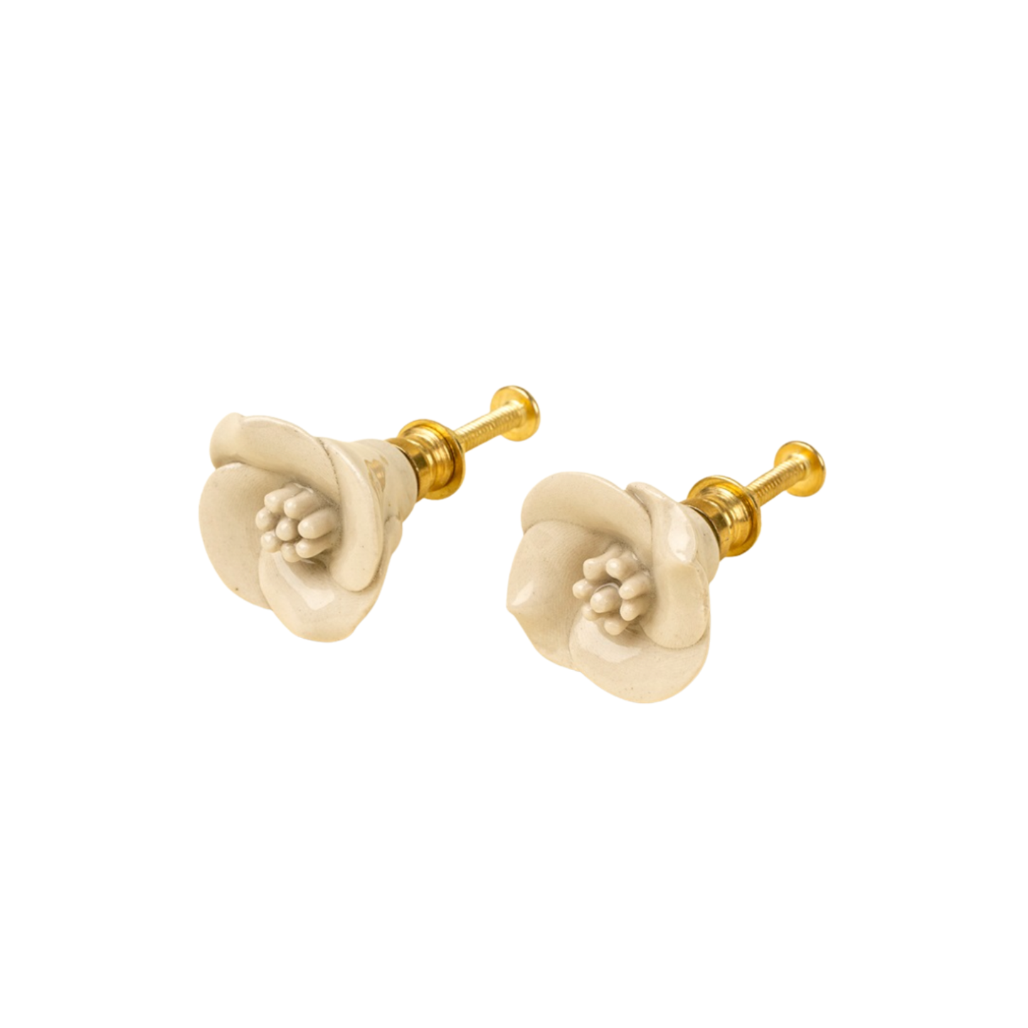 Flower Ceramic Knobs S/2