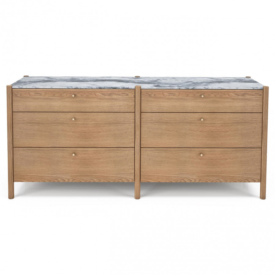 Six-Drawer Dresser in White Oak