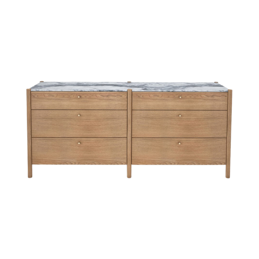 Six-Drawer Dresser in White Oak