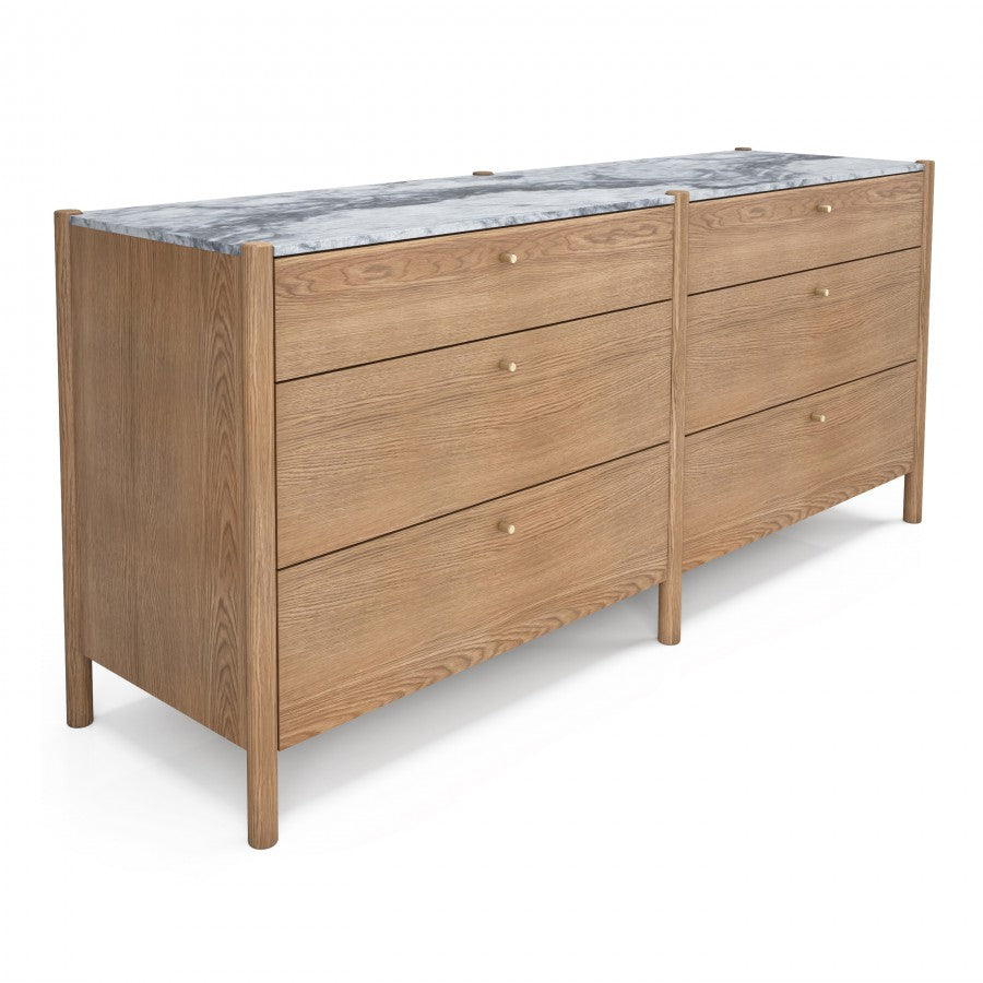 Six-Drawer Dresser in White Oak