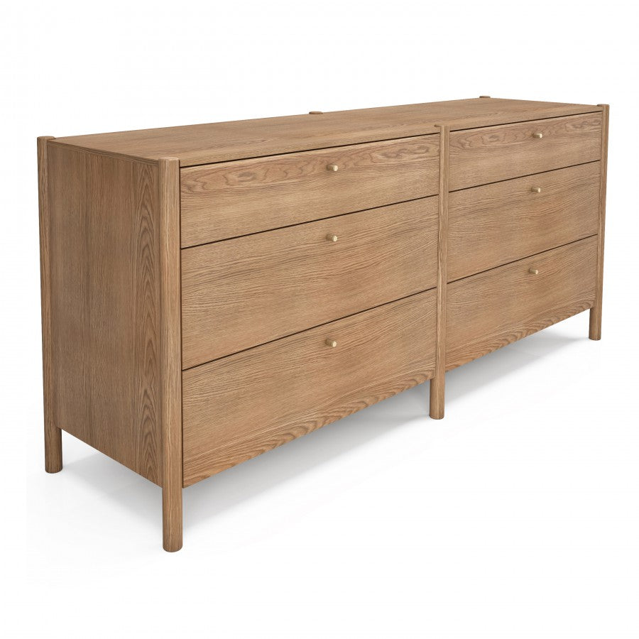 Six-Drawer Dresser in White Oak