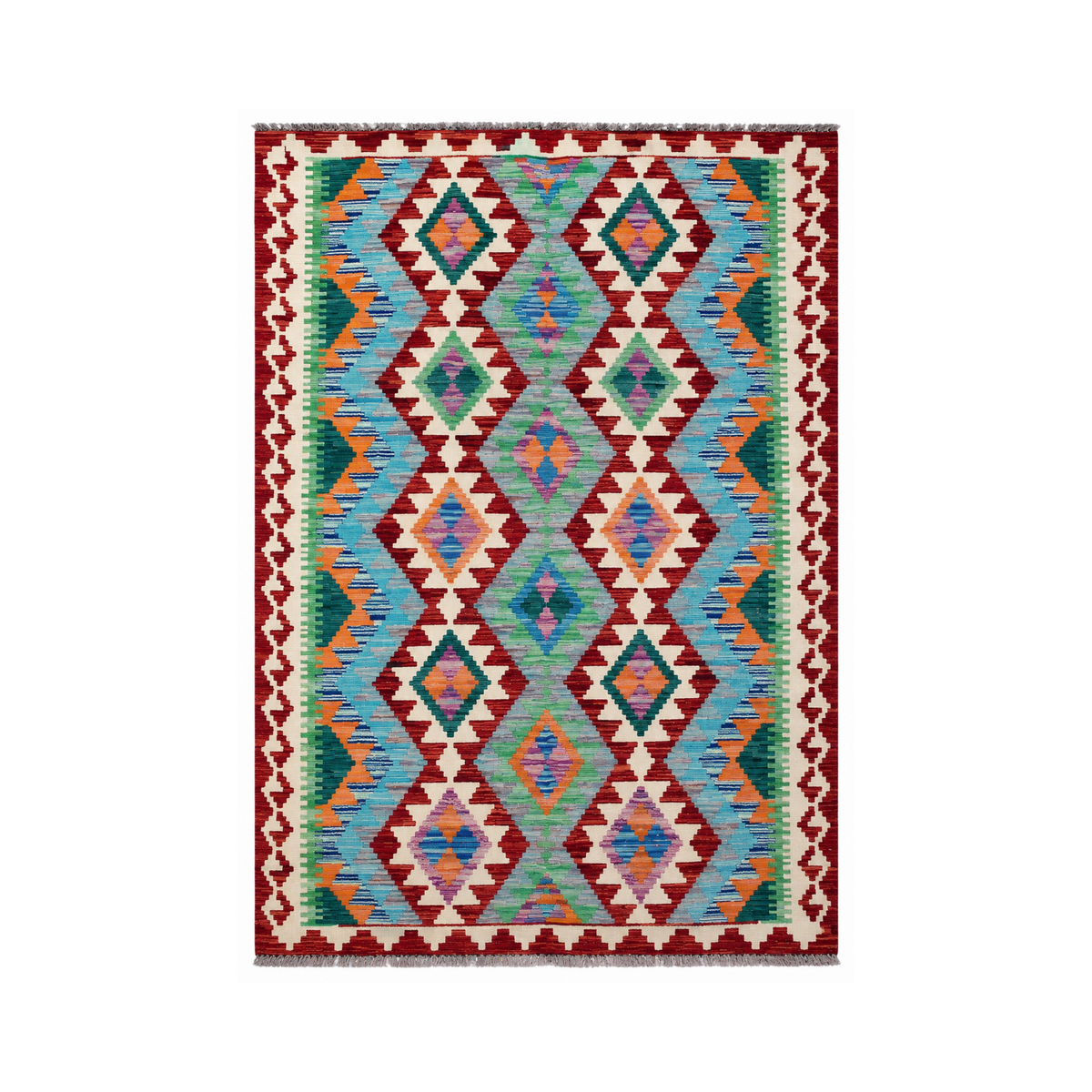 Kilim Maimana Wool Hand Knotted Pakistani Rug - 3'5" x 4'11"  SKU: N13618