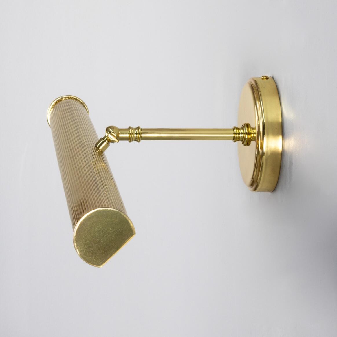 Bilbury Adjustable Reeded Brass Picture Light 20" IP20