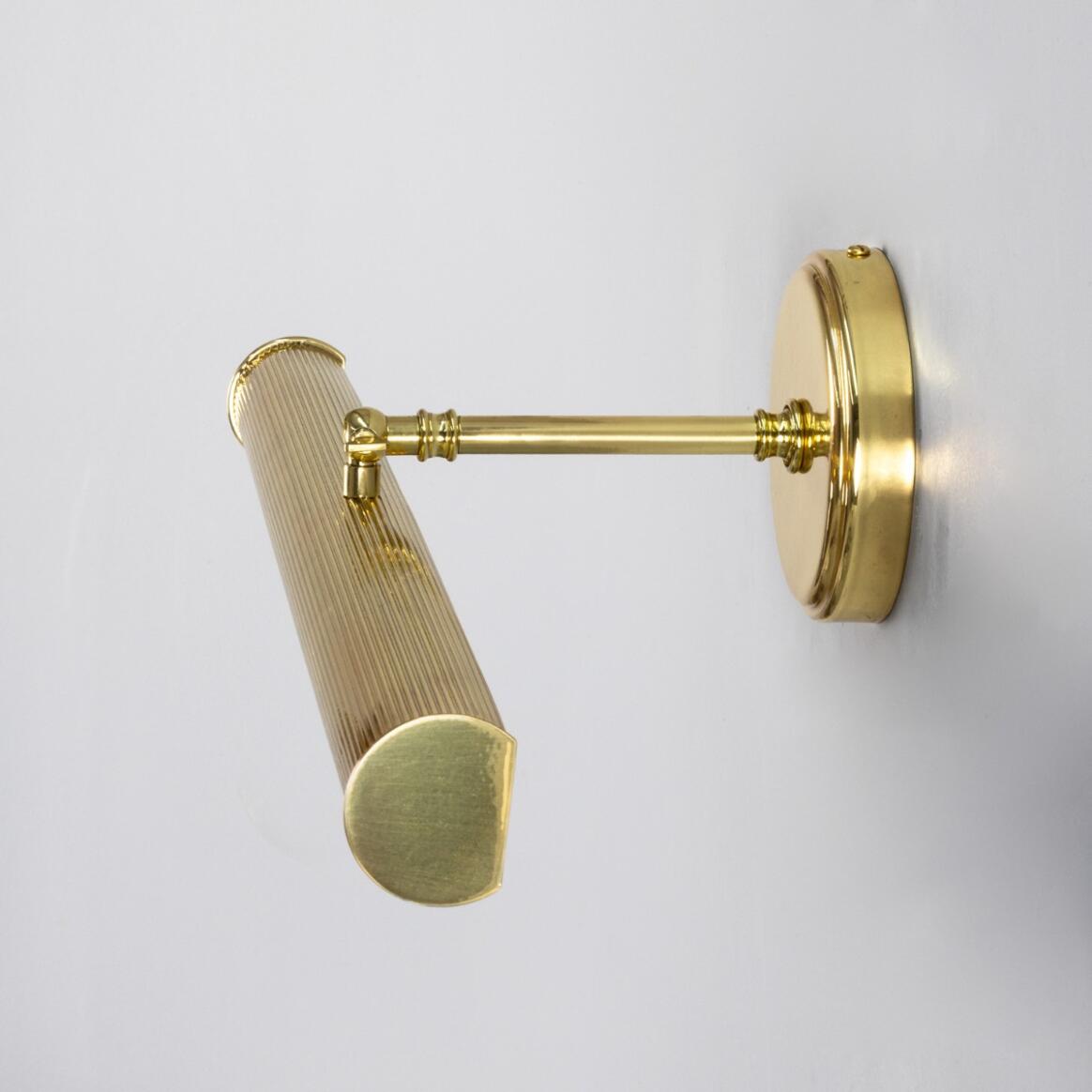 Bilbury Adjustable Reeded Brass Picture Light 20" IP20