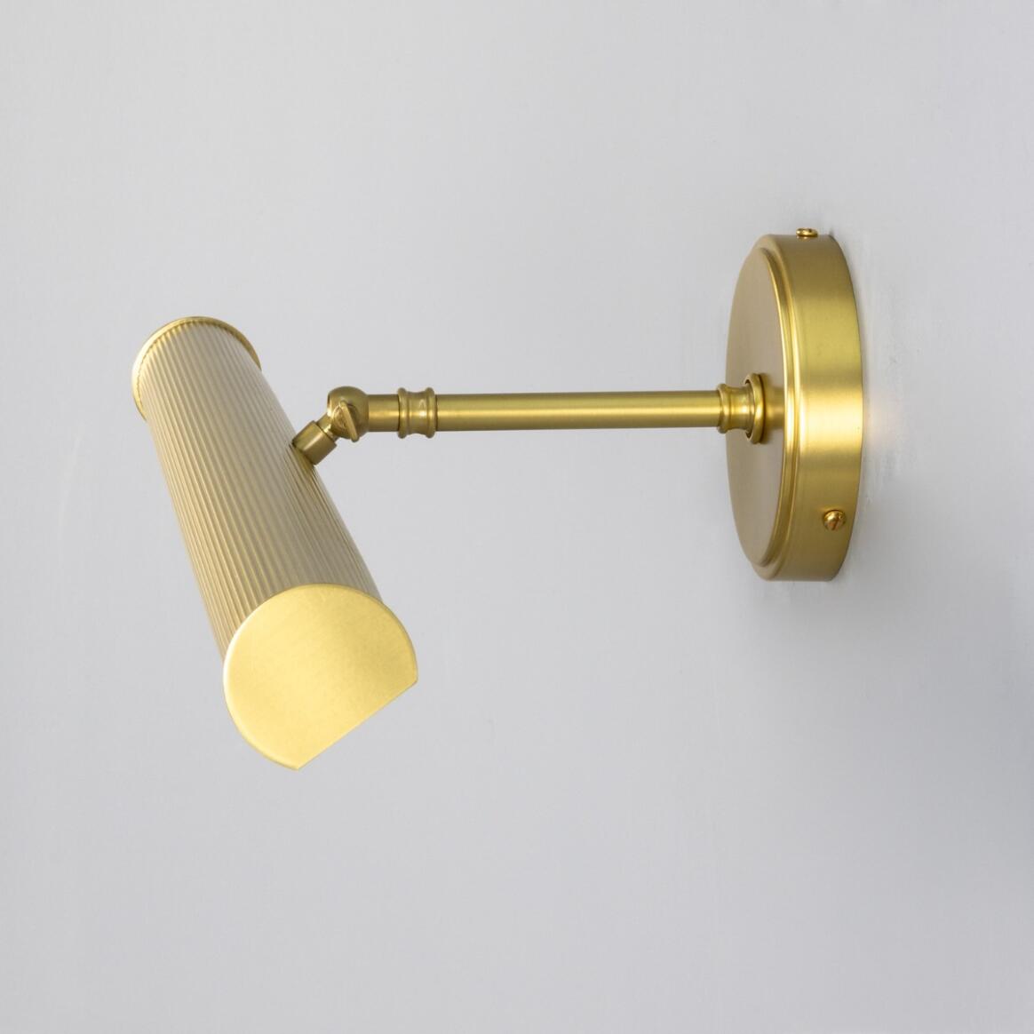 Bilbury Adjustable Reeded Brass Picture Light 20" IP20