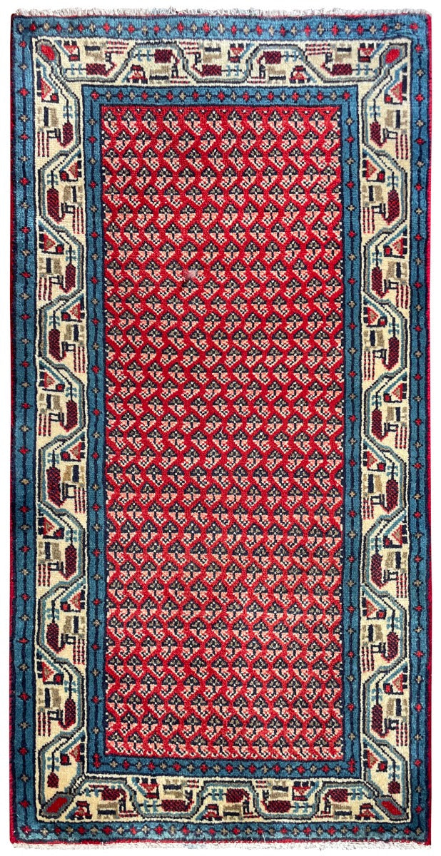Mir Boreh Allover Red Hand Knotted Rug