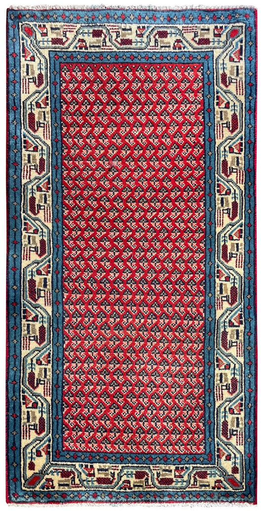 Mir Boreh Allover Red Hand Knotted Rug