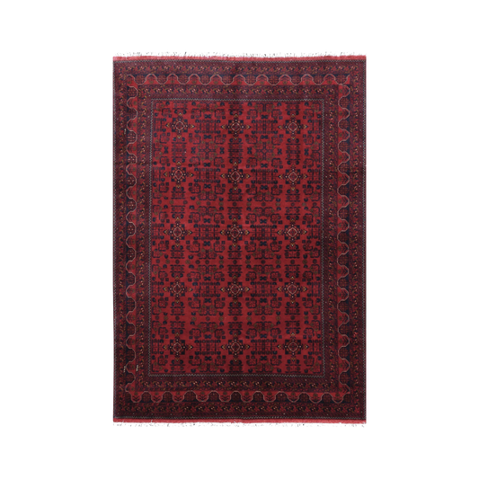 Khal Mohammadi Grey Wool Hand Knotted Afghan Rug  6'9" x 9'11"	N17661