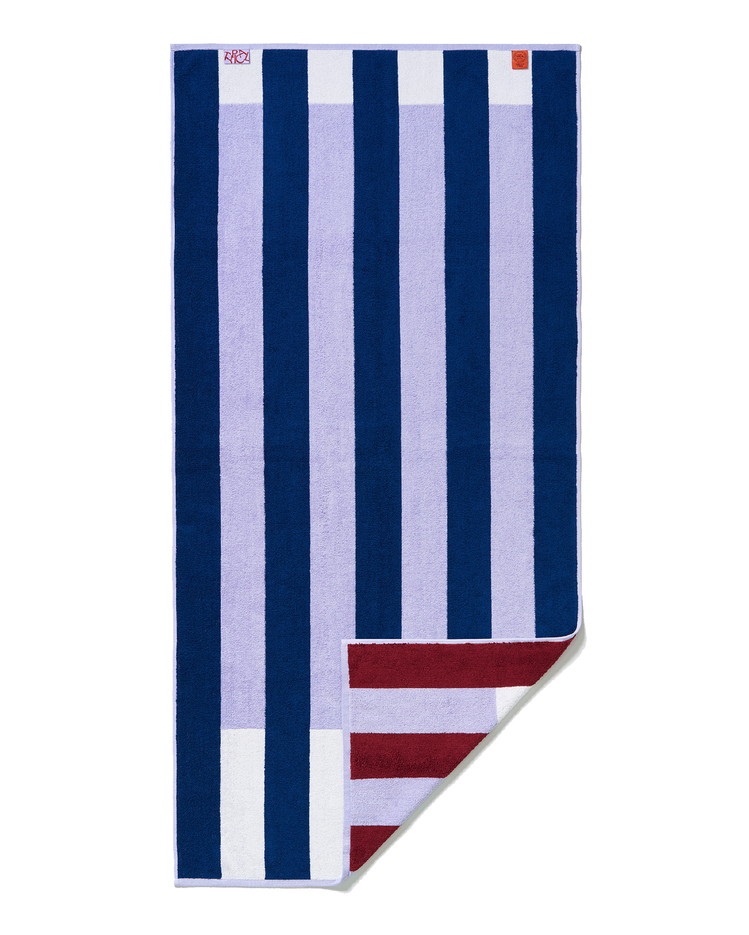 Offset Stripe Stretch Bath Towel 30x56in Studio Navy Lilac