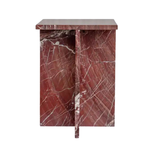 Blair Accent Table Rosso Levanto Marble