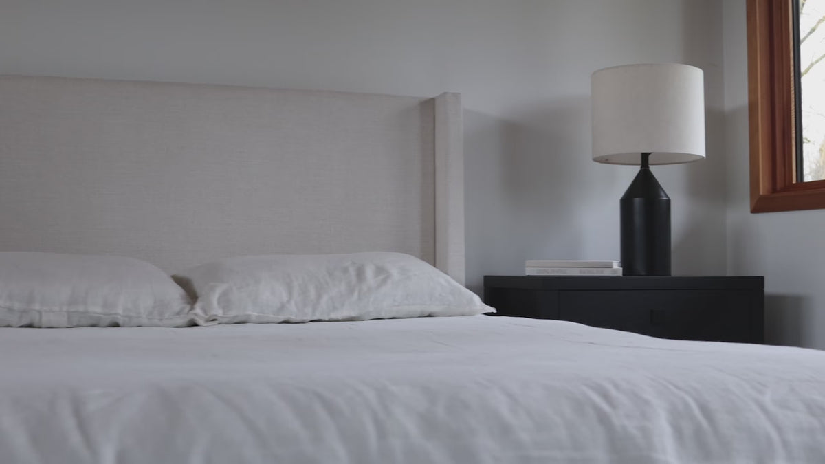 Josie King Storage Bed - Cream