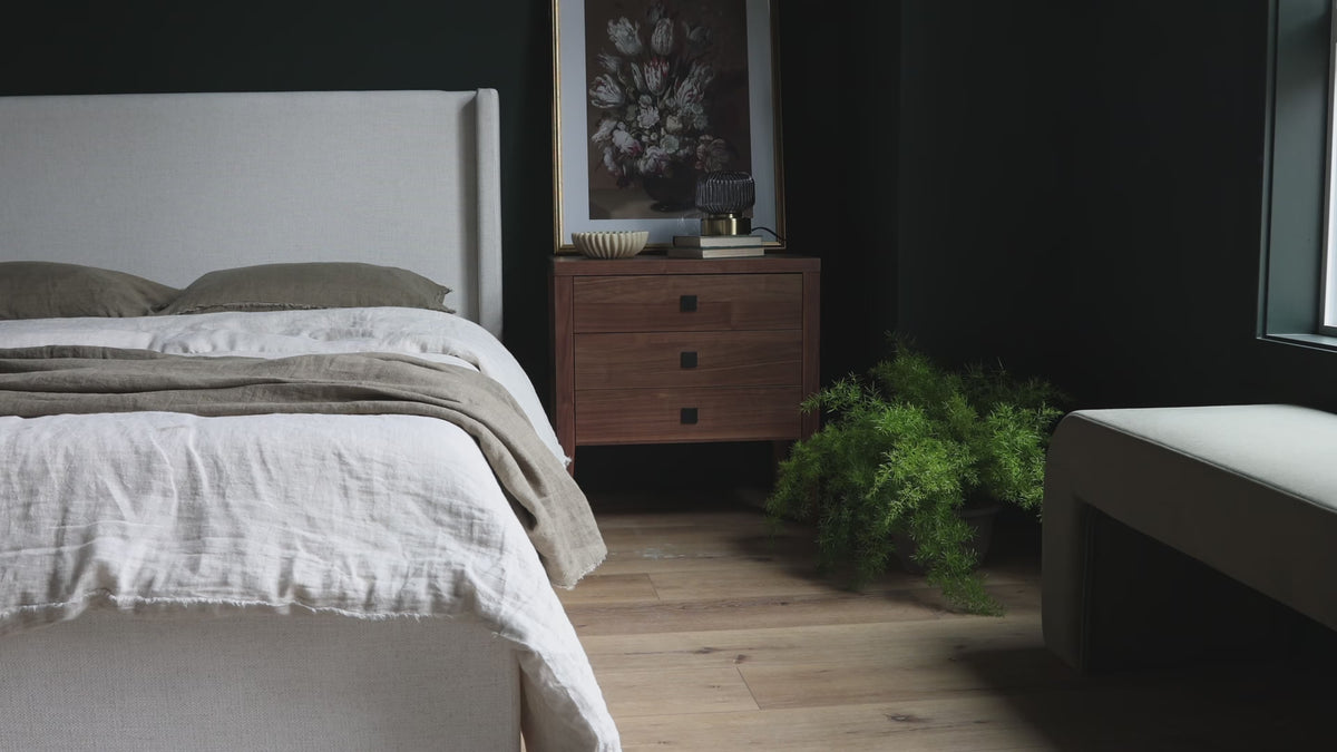 Josie King Storage Bed - Cream