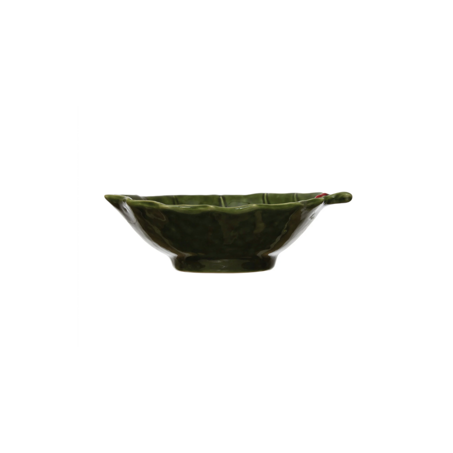 Stoneware Holly Leaf Bowl