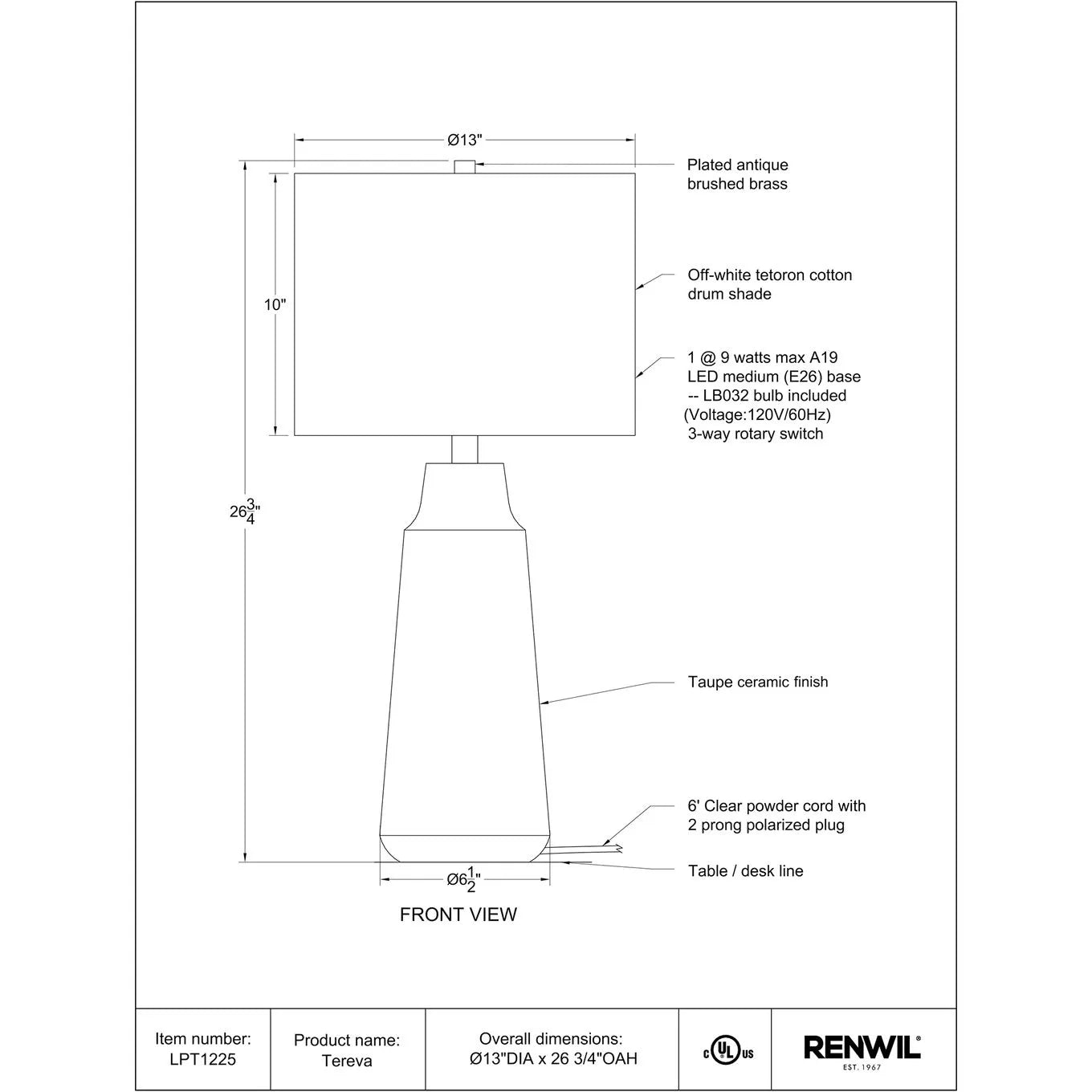 Tereva table lamp