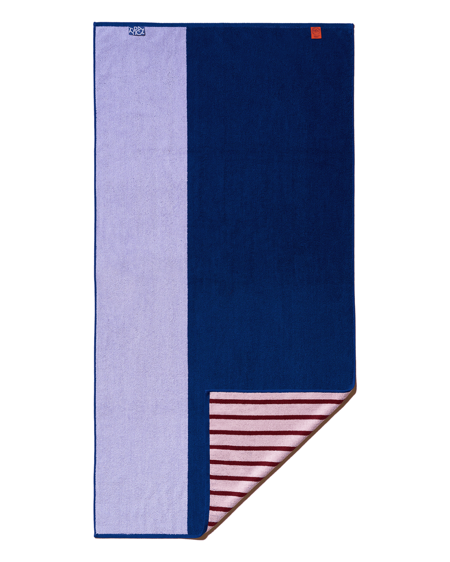 Two-Tone B Side Stretch Bath Towel Lilac Studio Navy