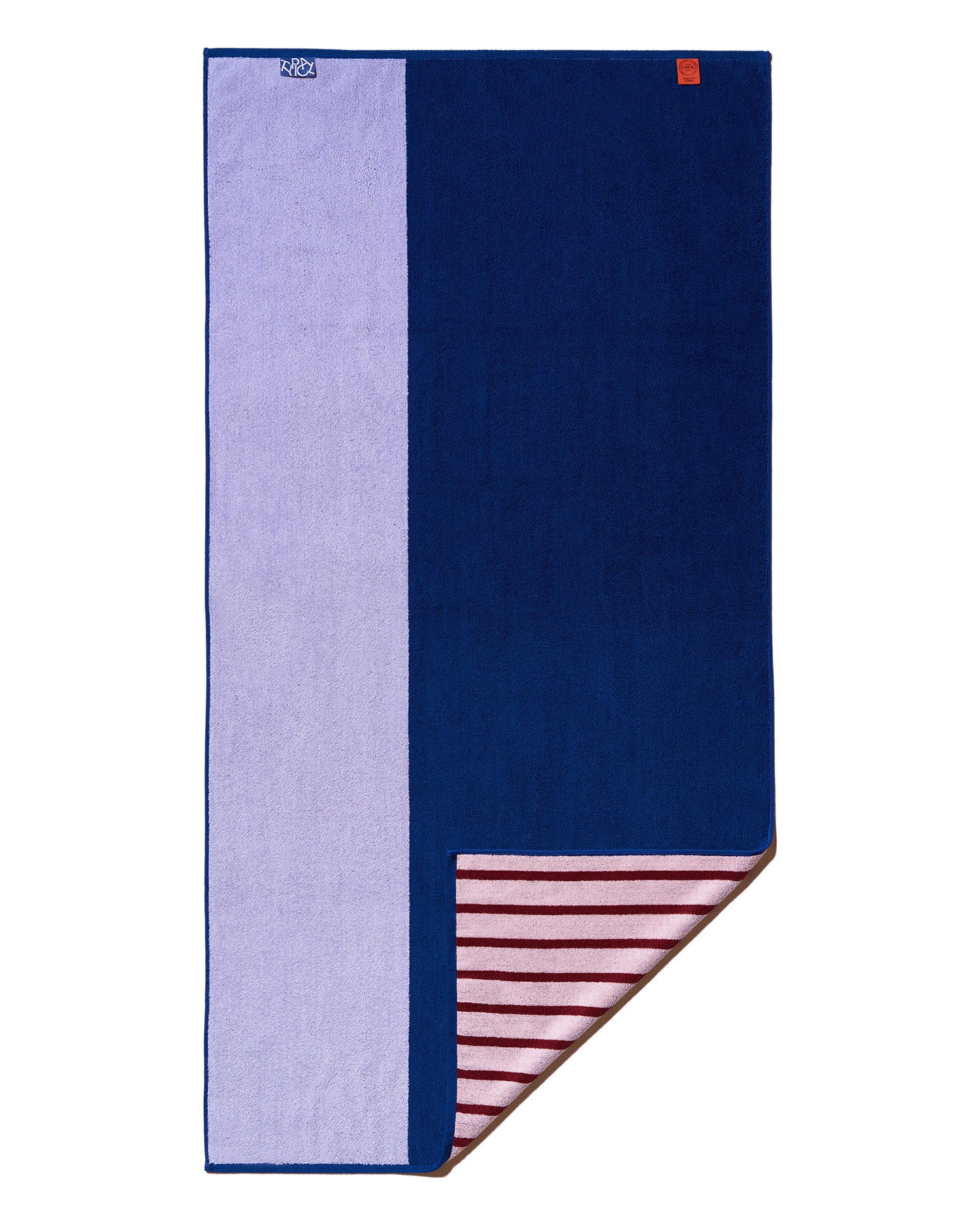 Two-Tone B Side Stretch Bath Towel Lilac Studio Navy