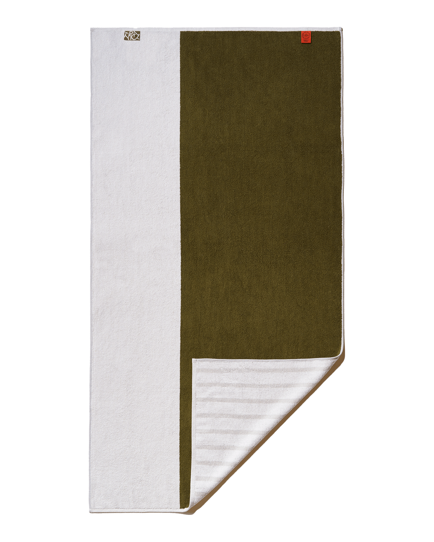Two-Tone B Side Stretch Bath Towel Ceramic Clay Moss Green