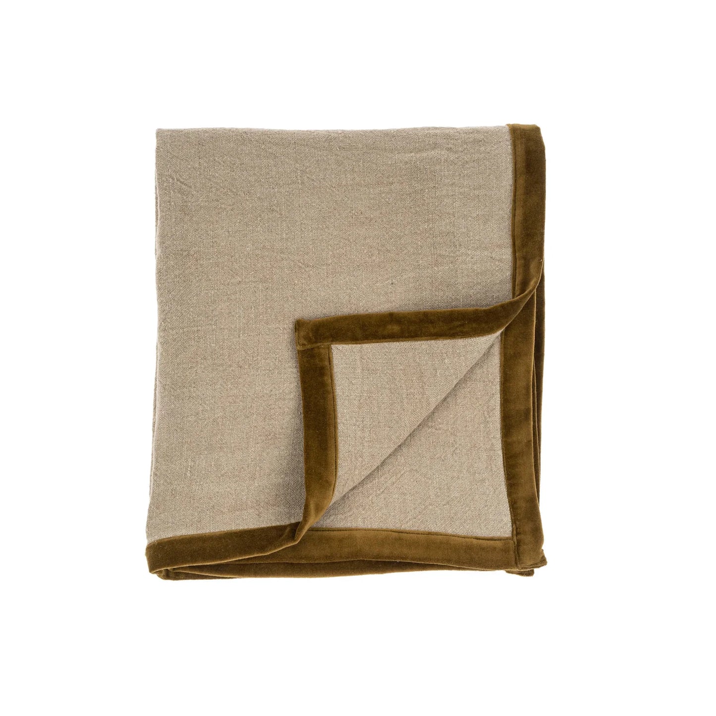 Velvet Trim Throw, Green