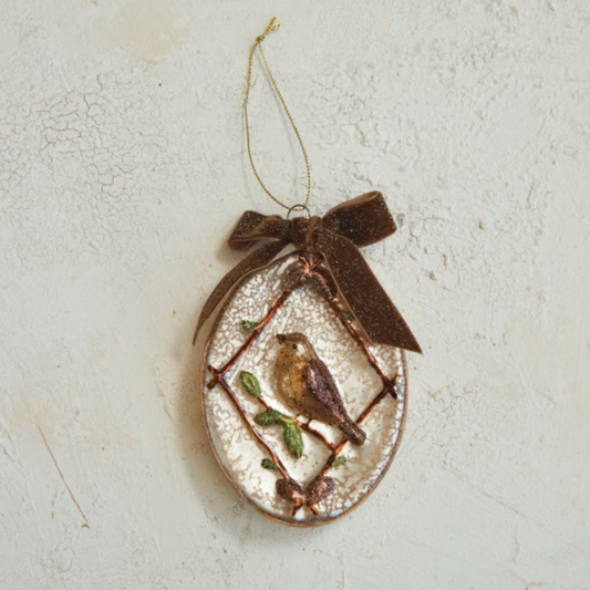 Velvet Ribbon & Bird Ornament