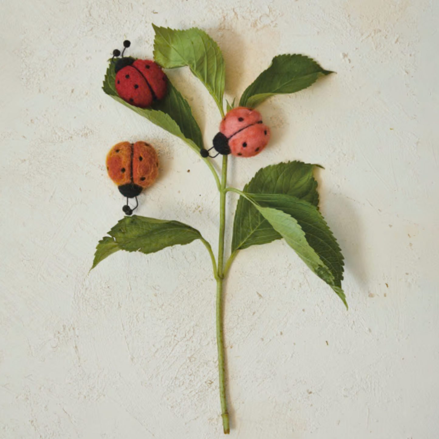 Wool Ladybug Clip on Ornament